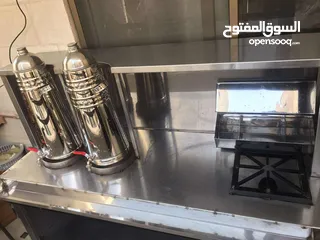  5 عرباية قهوة ستانليس ستيل + سخان ماء ستانليس عدد 2 عشرين لتر.