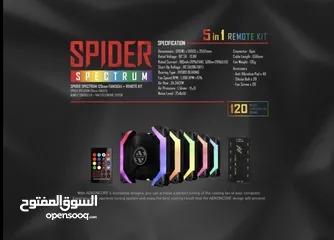  1 طقم مراوح spider مستعمل اخو الجديد مع الكترونة 5مراوح مع ريموت