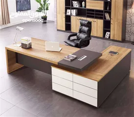  1 OFFICE TABLE, CHAIR AND CUPBOARD