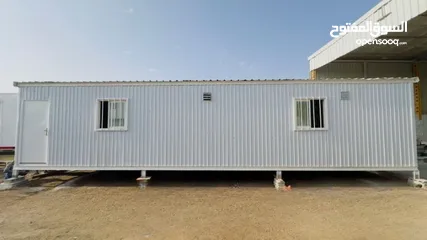  4 Office portacabins, portable toilet containers, storage containers, and shipping containers.