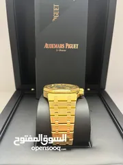  8 AP Royal Oak Chronograph – 41mm Yellow Gold Blue Tapisserie Dial  Full Package
