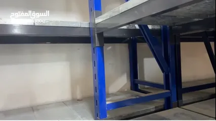  4 رفوف مستودعات ( وحدة رفوف معدنية قياس 60X195X180 )
