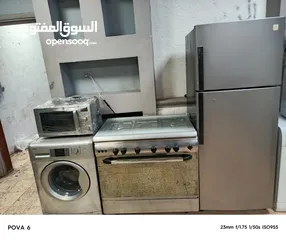  2 بكج كهرباءيات 4قطع ثلاجه نوع دايو 22قدم تبريد هوا فل اكسسوارات وغاز نوع فرش مصري قياس 90سم ستيل كامل