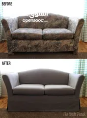  3 SOFS UPHOLSTERY/ FABRIC CHANGING