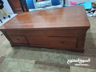  2 طاولة وسط خشب ثقيل