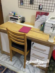  2 مكتب دراسي خشبي