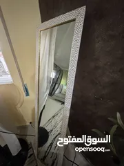  12 مرايه ستاند لغرفة الجلوس او الصالون او غرفة النوم ذهبي وأبيض جميله جدا خشب