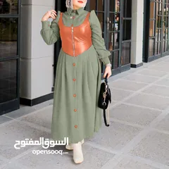  6 دريس كم بومبيه قطعتين وهم Bombay sleeve dress, two pieces