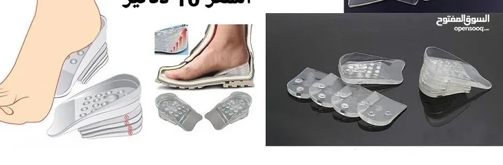  2 زيادة الطول 5 سم كعب سيليكون طبي  نعل 10 شرائح  تصميم شفاف وغير مرئي】: يمكن أن يصل ارتفاعه إلى 5 سم