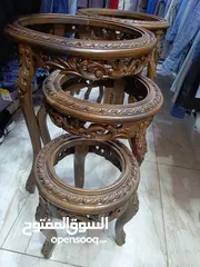  23 طقم طربيزات زان حفر دمياطي بحاله الوكاله ناقصه زجاج وبس عندي طقمين بسعر 120 دبنار