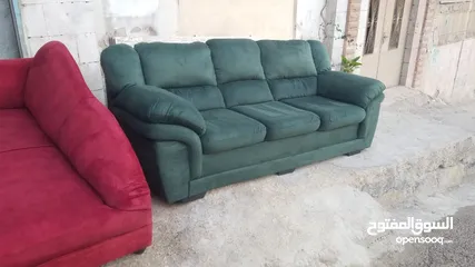  5 طقم كنب الدب كامل 7 مقاعد وكاله وسجلون خشب اصلي وكاله
