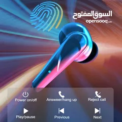  2 بلوتوث قيمينق ايربودز مع اضاءة YIBOYI Q35 BLUETOOTH GAMING RGB EARBUDS