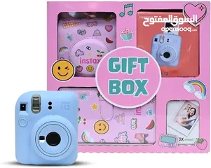  2 Fujifilm Instax Mini 12 Gift Box Album -Blue كاميرا فورية مع فلم و البوم صور و حقيبة