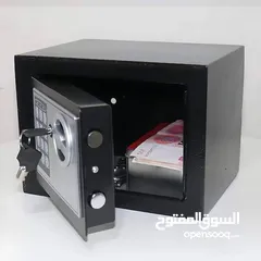  3 خزنة فولاذية بكلمة سر ومفاتيح حجم صغير  مقاسات الخزانة  17×17×23 سم