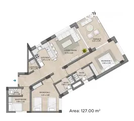  7 شقة بغرفتين مع غرفة خادمة بمساحات واسعة في خليج مسقط/ 2+1 BEDROOM APARTMENT IN MUSCAT BAY