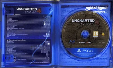  2 بيع أقراص ألعاب: PS4 - FIFA 15 و Uncharted 4: A Thief’s End (حالة ممتازة، باللغة العربية).