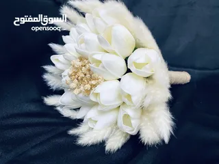 3 باقة فخمة وكلاسيكية لعرس او لخطبة او لكل محبي باقات التوليب الابيض الجميل