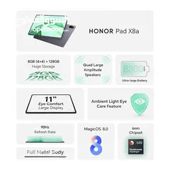  2 أقوى الأسعار تابلت Honor X8A 8GB-128GB متوفر لدى سبيد ستور