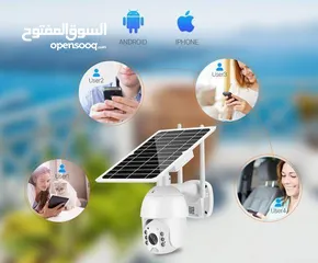  3 كاميرا طاقة شمسيه مدمجه ببطارية قابله لاعادة الشحن تدعم شريحة 4G للمراقبة عن بعد .