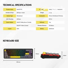  10 Fantech Maxfit70 MK911 Vibe Edition LONDON TOUR Mechanical Gaming Keyboard كيبورد احترافي ميكانيكي
