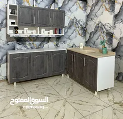  3 كاونتر خشب تركي Hdf قياس مترونص والسنك مترو20  التوصيل  بغداد مركز واطراف مجاني