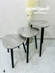  2 طقم من 3 طاولات متداخلة بتصاميم هندسية أنيقة تناسب كل ديكور، سواء مودرن أو كلاسيك