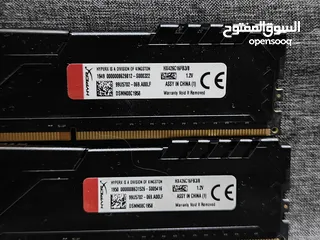  2 Kingstone hyper x fury ddr4 16gb رامات كنستون هايبر اكس فيوري 16 جيجا