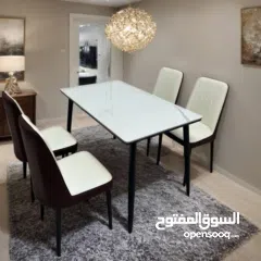  3 طقم طاولة حجر جرانيت فاخرة مع 4 كراسي طقم طاولة حجر جرانيت فاخرة مع 6 كراسي  لمسة فاخرة تعكس ذوقك