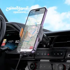  6 Hoco HW7 Car Holder with Wireless Charger شاحن لاسلكي للهاتف من شركة هوكو  شحن سريع 15 واط 15w charg