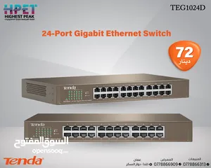  1 Tenda TEG1024D محول جيجابت إيثرنت مزود بـ 24 منفذًا