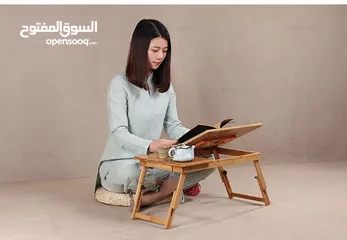  2 Bamboo Laptop Table cooling stand ستاند لابتوب طاولة متنقلة اللابتوبات او القراءة خشب بامبو