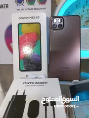  2 مستعمل اخو الجديد Samsung M53 5G رام 16جيجا 256 أغراضة والكرتونه الأصلية متوفر توصيل
