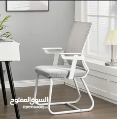  3 كرسي انتظار كرسي ثابت كرسي ابيض استقبال كرسي زائرين كرسي شبك مريح ثابت Full white waiting Chair