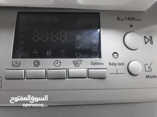  2 غساله هونداي صناعه ايطالي حجم 7كيلو 1400دوره لون سلفر