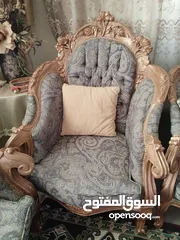 3 كنب حفر خشب زان صناعة مصرية لغرف الضيوف