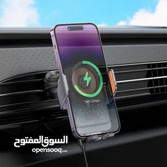  8 Hoco HW7 Car Holder with Wireless Charger شاحن لاسلكي للهاتف من شركة هوكو  شحن سريع 15 واط 15w charg