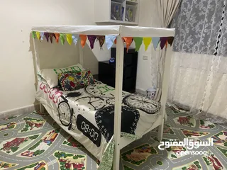  1 سرير أطفال لون ابيض ايكيا