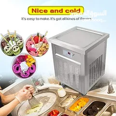  4 Commercial Single Square Ice Pan Fry ice Cream Rolls Machine  for Bars, Cafes, ice Cream Stores