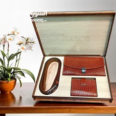  1 Women's Gift Set: Classic Leather Handbag, Belt, and Cardholder