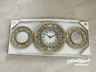  1 Brand new golden wall clock and matching mirror