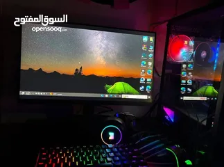  1 بيسي للبيع كامل مع شاشه و كيس و ماوس و كيبورد و ماوس باد و سماعات استخدام قليل ب سعر حرق