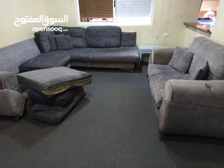  7 طقم كنب حرف L+ثنائية كل شيء موضح بالصورة