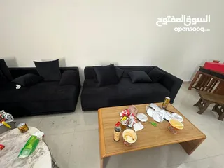  2 Black sofa set