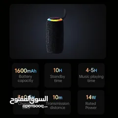  4 Remax RB-M82 RGB Wireless 7Wx2 USB/Type-C/TF/FM Speaker -Black سبيكر لاسلكي
