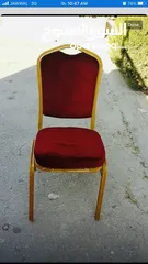  1 كرسي منجد حديد لون خمري بحاله جيده