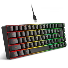  2 كيبورد ميكانيكي سلكي R8 - 1037 PRO MINI USB TO TYPE C WIRED KEYBOARD BLUE SWITCH 60%
