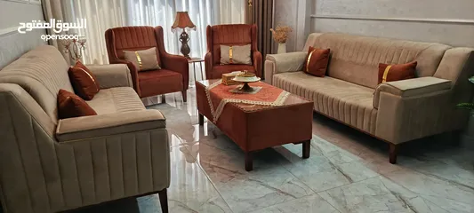  3 كنبايات لغرفة السفرة او الجلوس (شبه جديد)