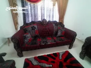  4 طقم كنب زان تقيل سبع مقاعد بحالة شبه جديد