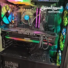  1 كمبيوتر بكرت شاشة 3060ti Asus ROG strix