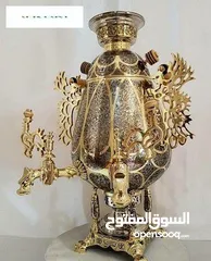  10 سماورالفحم للنحاسية الفاخرة 6-8 ليتر 100./. نحاسية 100./.صنع يدوية الفاخر مجلل صنع في ايران